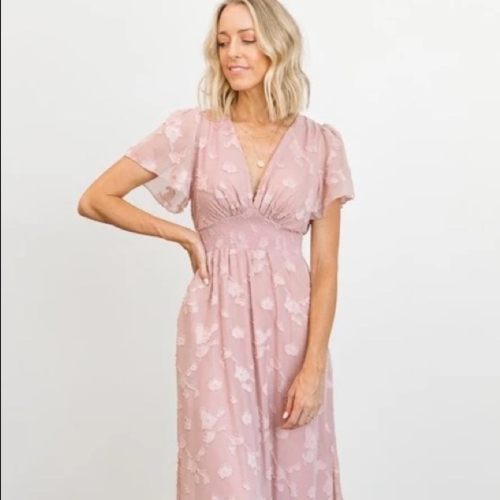 Baltic born blush floral maxi dress